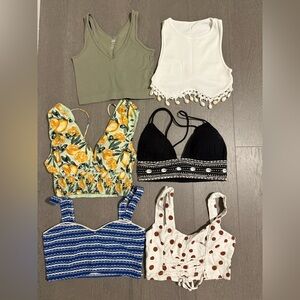 Zara Crop Tops Collection - Green, White, Black, Blue, Brown